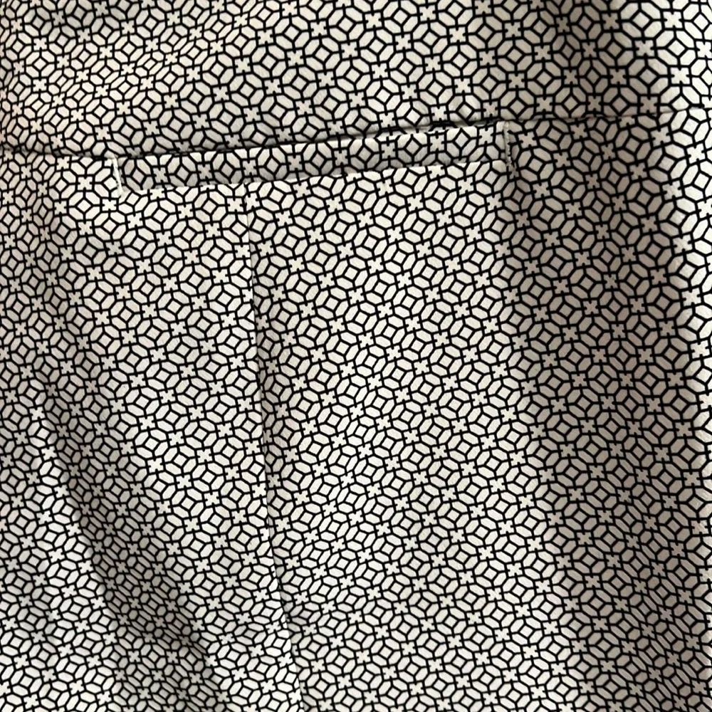 Adrianna Papell NEW mid-rise tailor taper Y2K 90’s trouser White Black Sz 6